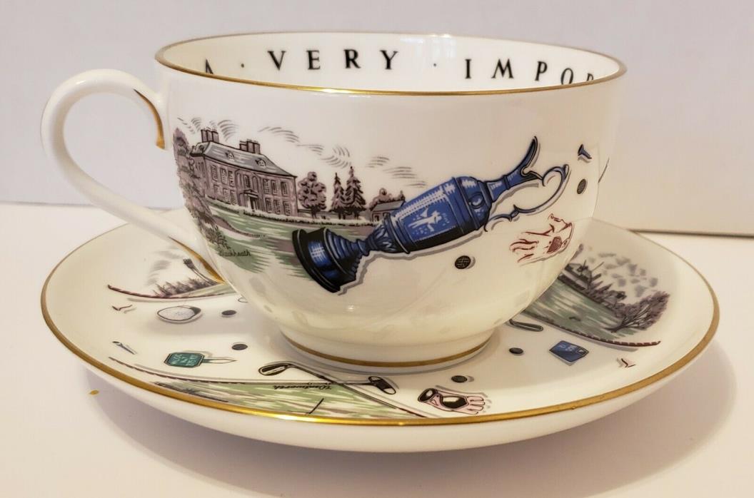 Royal Worcester Bone China Cup and Saucer’To A Very Important Person’Golf Theme
