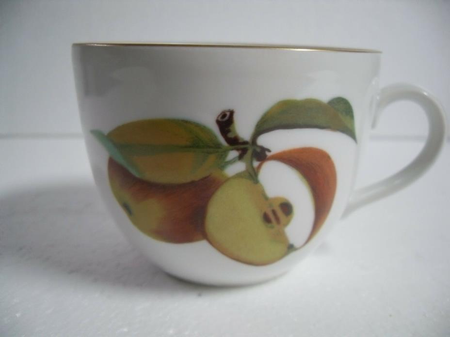Royal Worcester Evesham Gold Trim Tea Cup with Plums & Apples