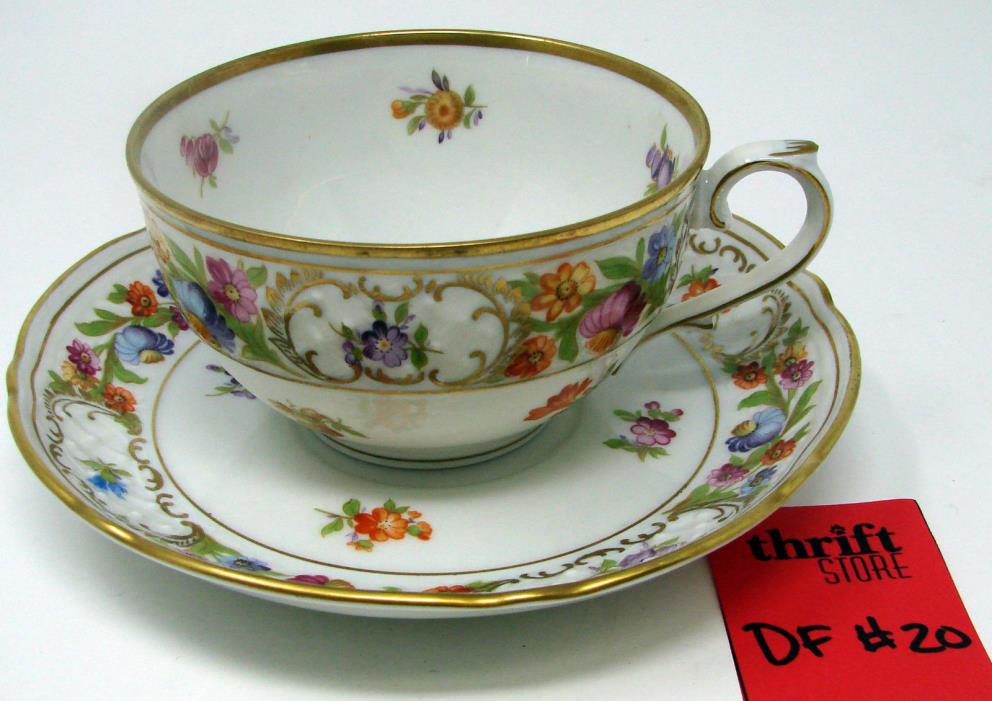 Schumann Empress Dresden Flowers Tea Cup & Saucer Set Bavaria 35