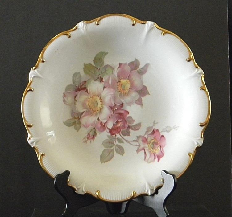 Golden Crown E&R China Wild Rose Serving Plate Bavaria Schumann Arzberg Germany