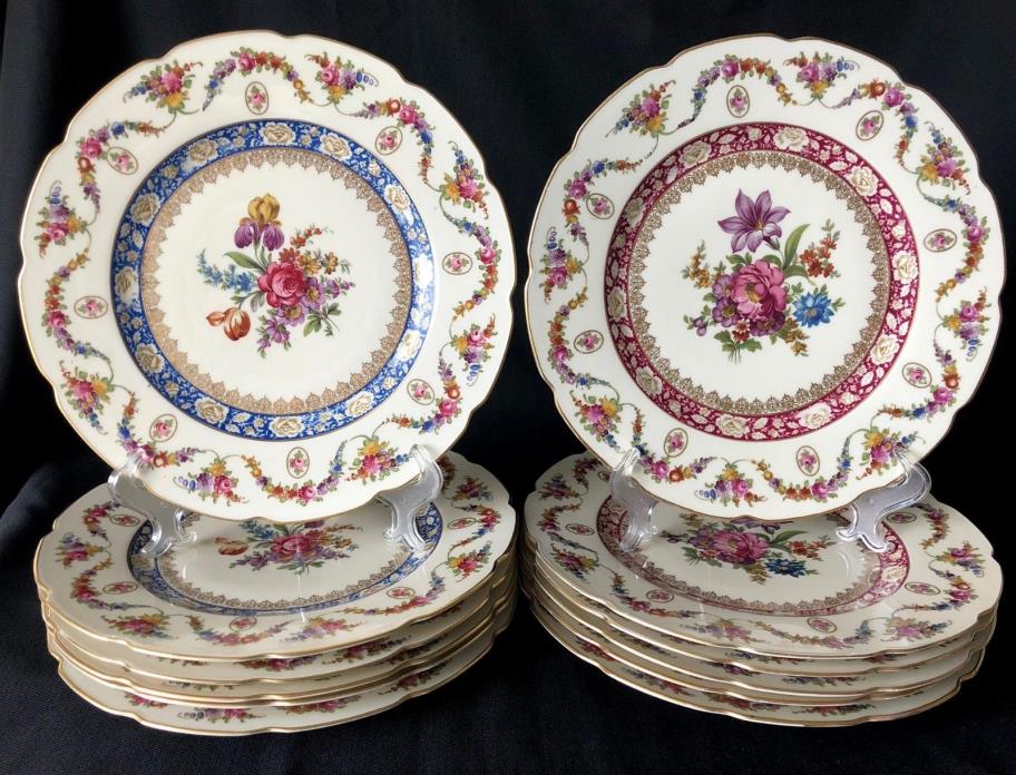 Antique set of 12 Bavaria V dinner plates Rheinland pattern 11