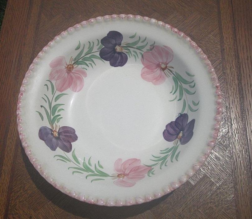 VTG BLUE RIDGE SOUTHERN POTTERIES PINK & PURPLE FLOWER WREATH VEGETABLE BOWL