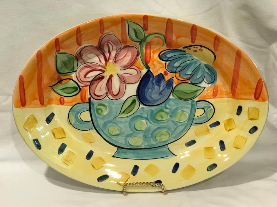 Vicki Carroll 1997 Bloomin Blossoms Oval Platter