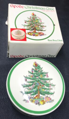 Spode Christmas Tree Bon Bon Candy Dish - Mint Condition - In Box - S3324-K