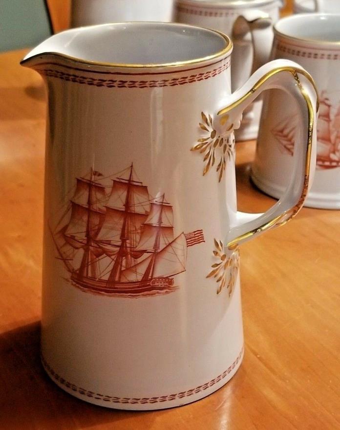 Spode Trade Winds RED 16 OZ JUG ship sailing fine china