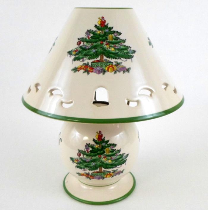 SPODE Christmas Tree Tealight Votive Candle Lamp & Shade