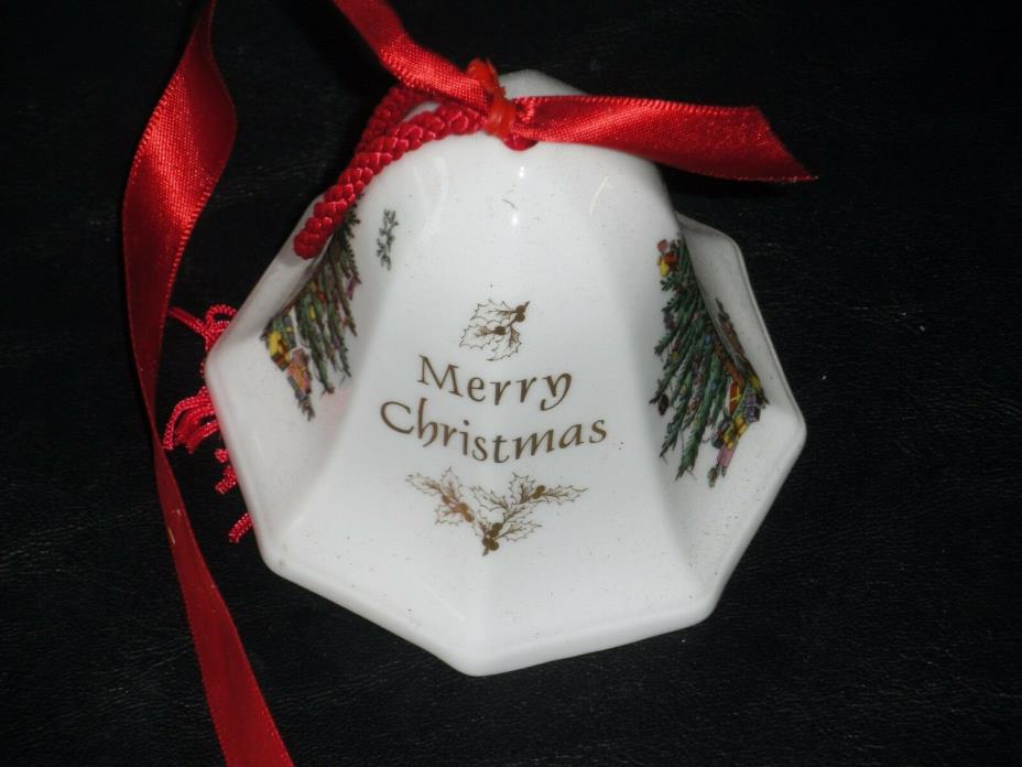 SPODE ENGLAND BONE CHINA CHRISTMAS HOLIDAY BELL ORNAMENT SECOND IN SERIES
