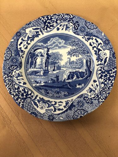 SPODE BLUE ITALIAN ROUND SERVING DISH PLATE 8.IN WIDE