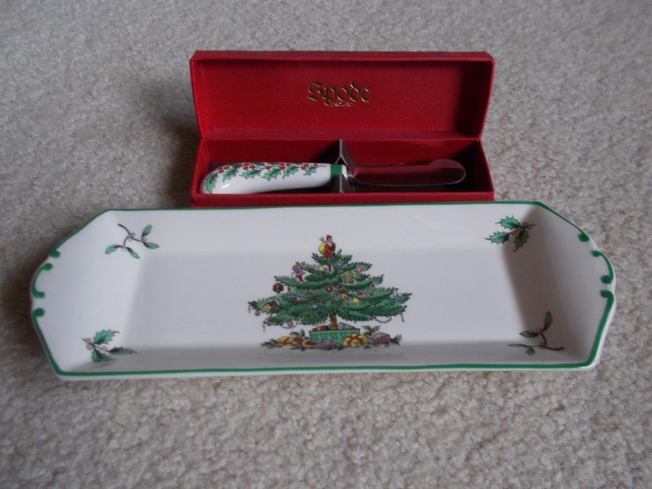 SPODE CHEESE PLATE AND SPREADER 