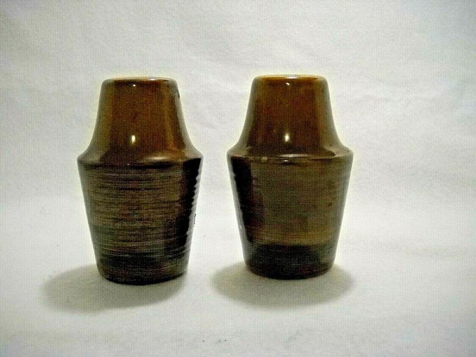 Stangl  Pottery Salt and Pepper Shakers Brown Everyday 4 1/4
