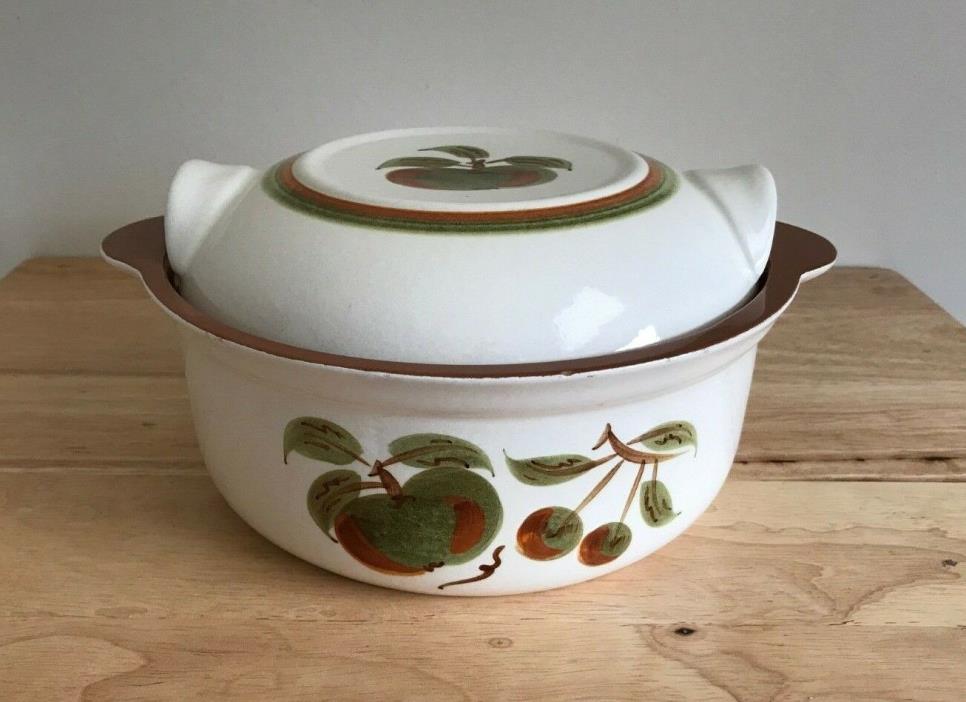 STANGL ORCHARD SONG 1.5 Quart Round Covered Casserole - VGUC - RARE