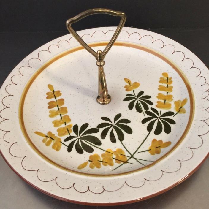 Vintage Stangl Pottery Golden Blossom Tidbit Dish Mid Century Serving Piece USA