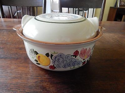 Stangl Fruit and Flowers Vintage Hand Painted Round Lidded Casserole