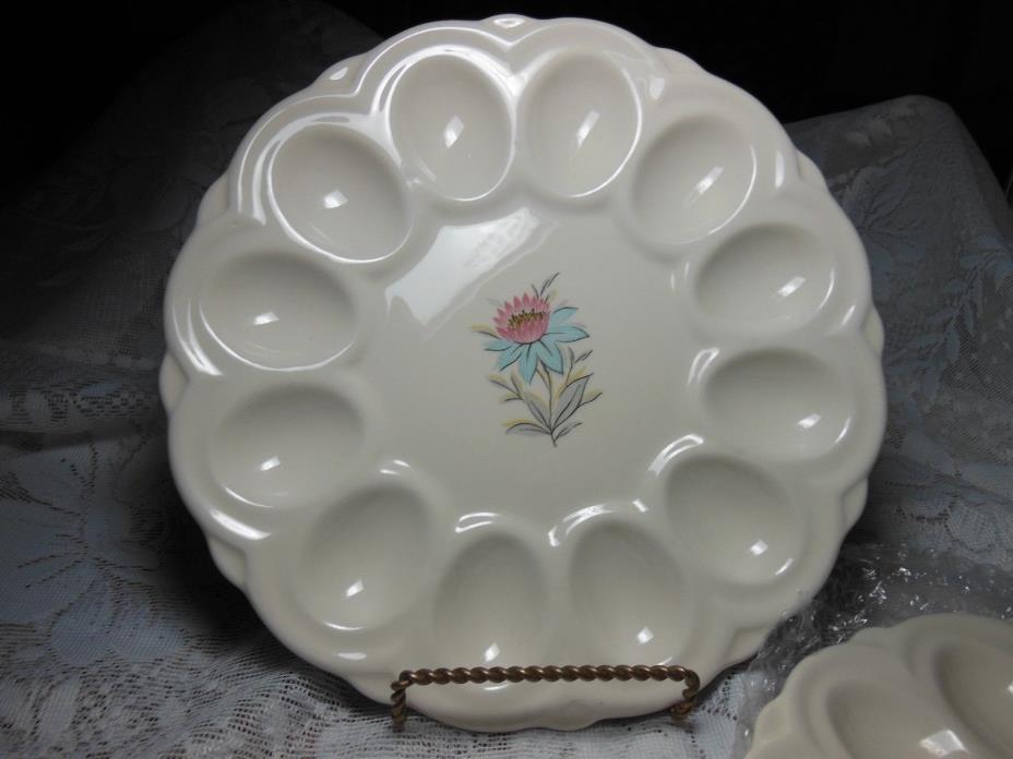 Vintage Steubenville Fairlane Deviled Egg Plate Flowal 50's Very NICE Items