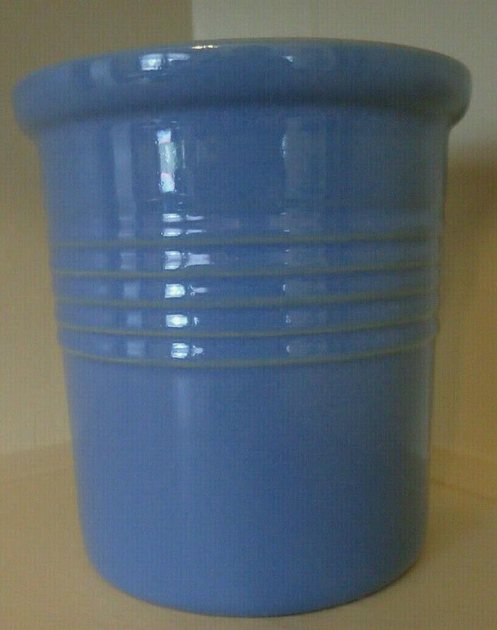 Pampered Chef Family Heritage Stoneware Blue Utensil Holder Crock New Traditions