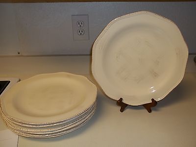 Target Home Stoneware Plates ~ Brush Strokes Ruffled Edges ~ Set of 7 ~ 13 inch