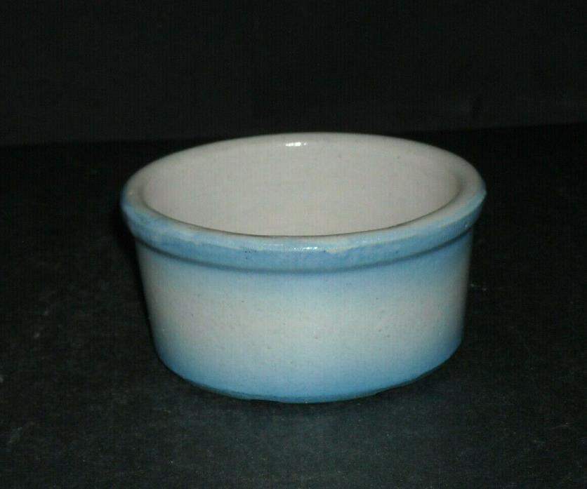 Small Blue & White Stoneware Ramekin or Custard Cup Kitchen