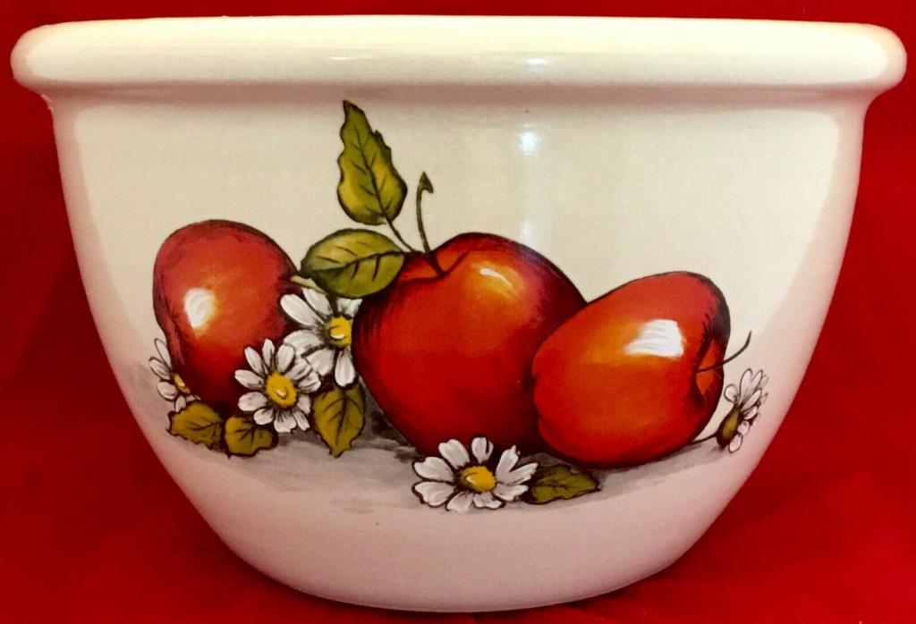 Shakers & Thangs Pottery Apples Stoneware Large Bowl or Planter Gilmer Texas EUC