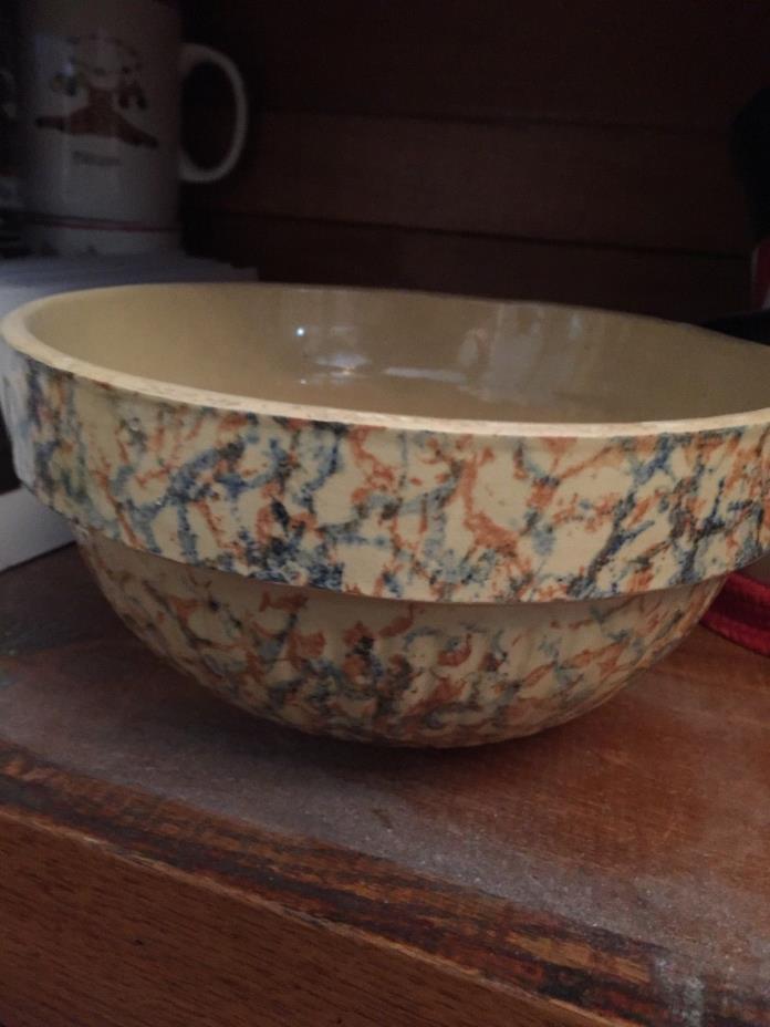 Antique spongeware pottery bowl