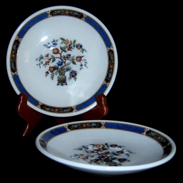 Syracuse China Saucers Oriental Blue Band Floral