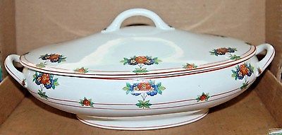 O F Co Syracuse Dinnerware Covered Soup Tureen Serving Bowl Flowers Tableware