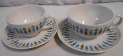 Syracuse Carefree Nordic Flat Cup & Saucer 2 Pairs/Sets LAST TIME