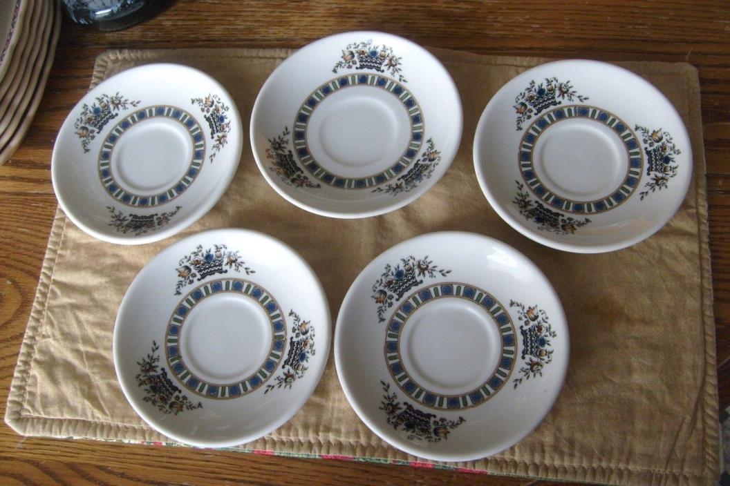 Syracuse china Virginia pattern set of 5 saucers