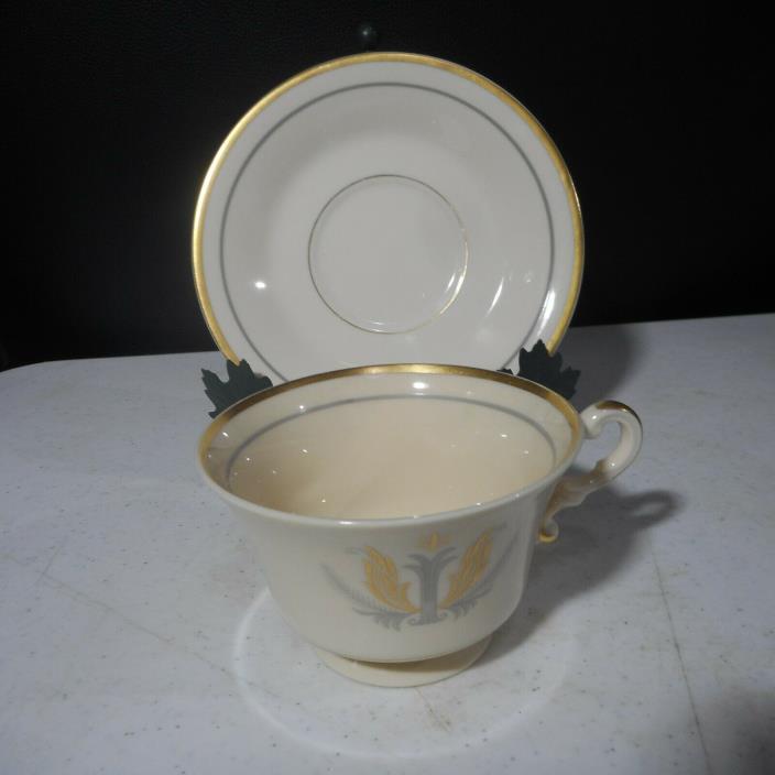 Syracuse China Governor Clinton Footed Cup & Saucer Set