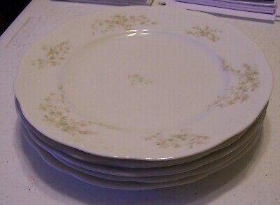 O. P. Co. Syracuse China - Yellow Flowers - Dinner Plates - Set of 5