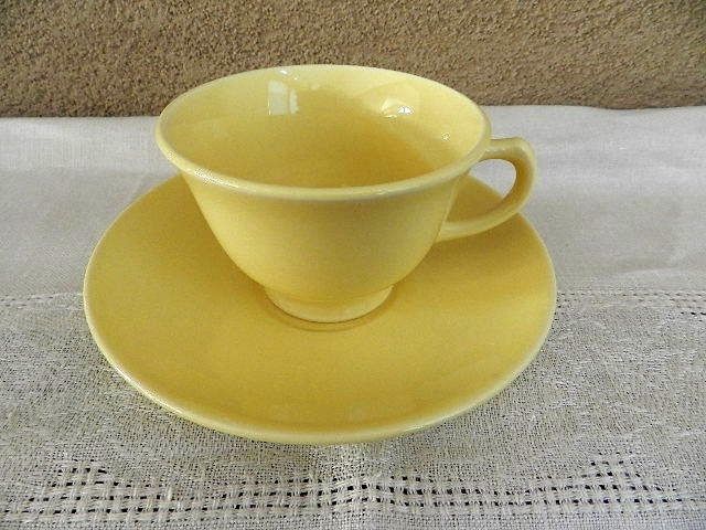 Taylor Smith & Taylor TS&T LuRay Pastels YELLOW Cup and Saucer  VGC
