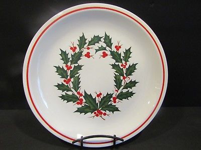 Taylor Smith & Taylor~HOLIDAY WREATH~Ironstone~ROUND PLATTER~Chop Plate~12 3/8
