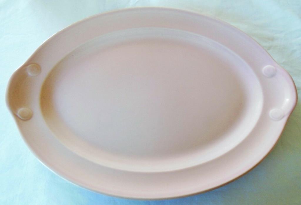 Vintage Taylor, Smith & Taylor Lu-ray Pastels Pink 13 Inch Oval Platter