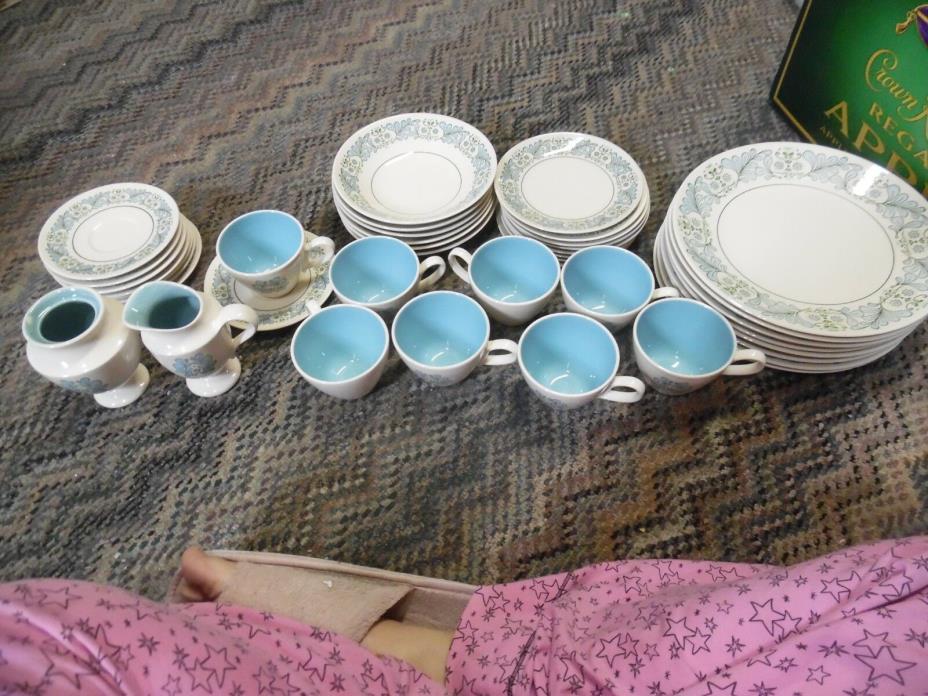 Vintage Taylor Smith & Taylor Taylorstone Fern Valley dinnerware set for 8 RARE