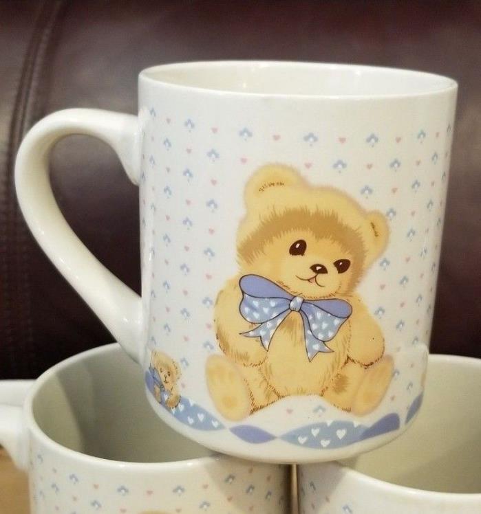 3  MUGS /  COFFEE CUPS  Theodore Teddy Country Bear Tienshan Stoneware