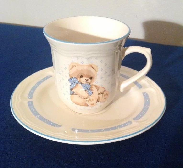 Tienshan Country Bear Stoneware Cup & Saucer Set Discontinued
