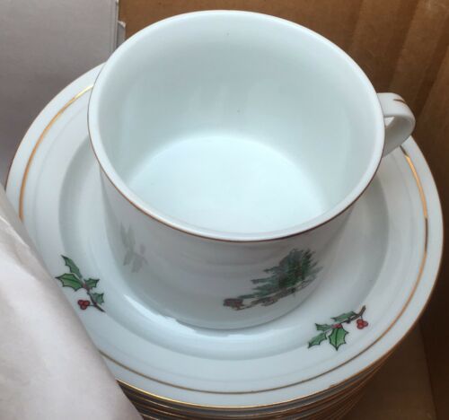 Tienshan Holiday Hostess Gold Trim Cup and Saucer