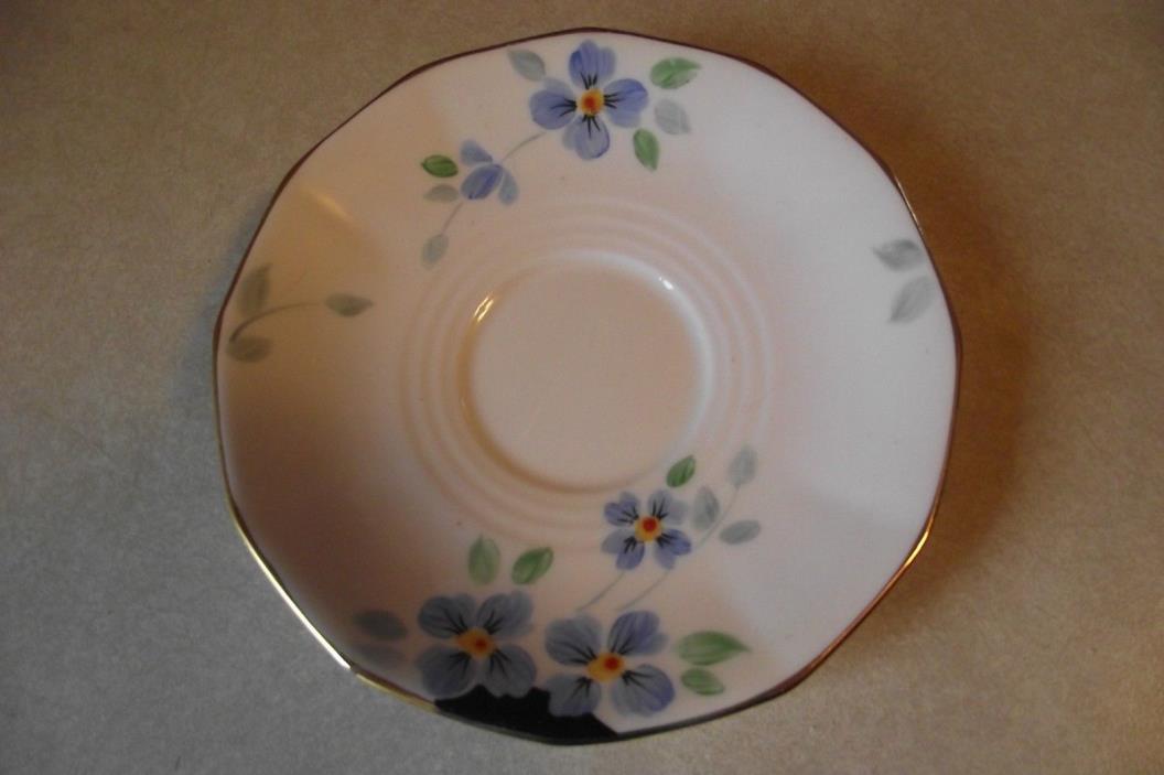 Tuscan China Mini Saucer Small Blue Flowers Gold Color Trim Decoration Used Nice