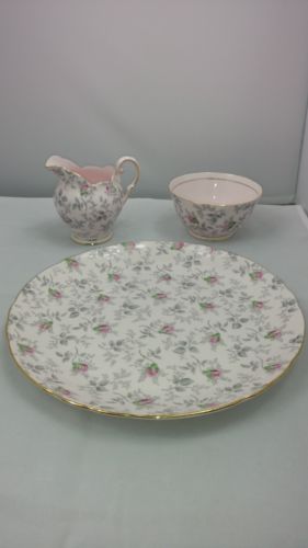 Vtg Tuscan Fine English Bone China Pink Floral Cup Plate & Creamer Set England