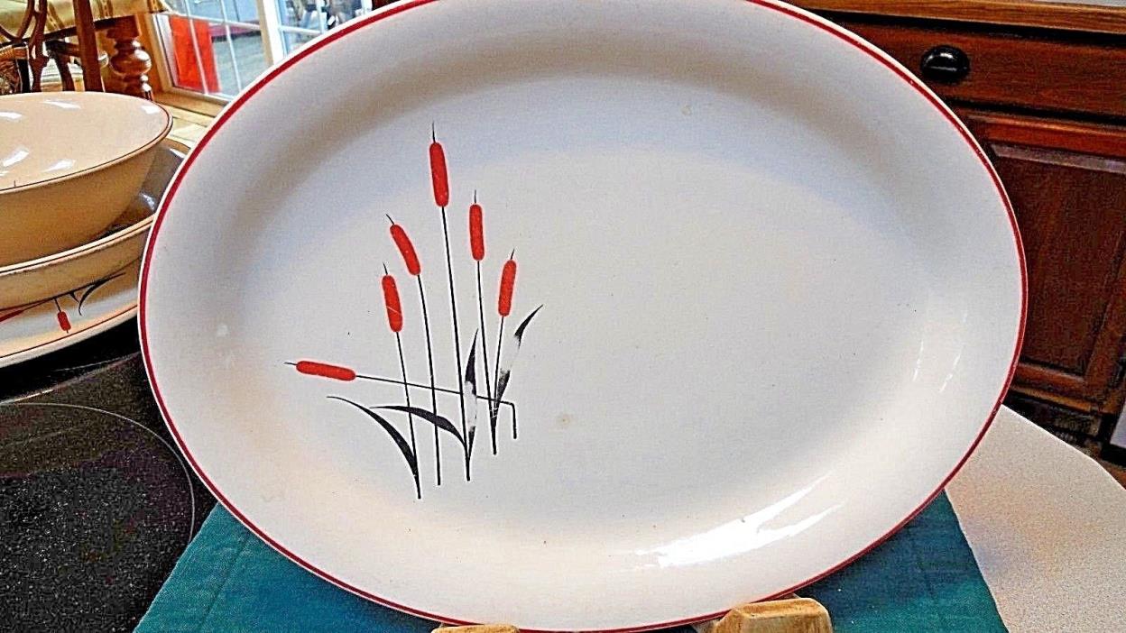Universal Cambridge Cattail Tableware Vintage 1940's Oval Platter