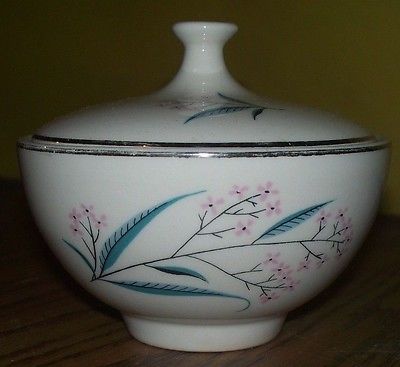 ANTIQUE VINTAGE FINE CHINA SUGAR DISH W FLORAL DESIGN CERAMIC BOWL
