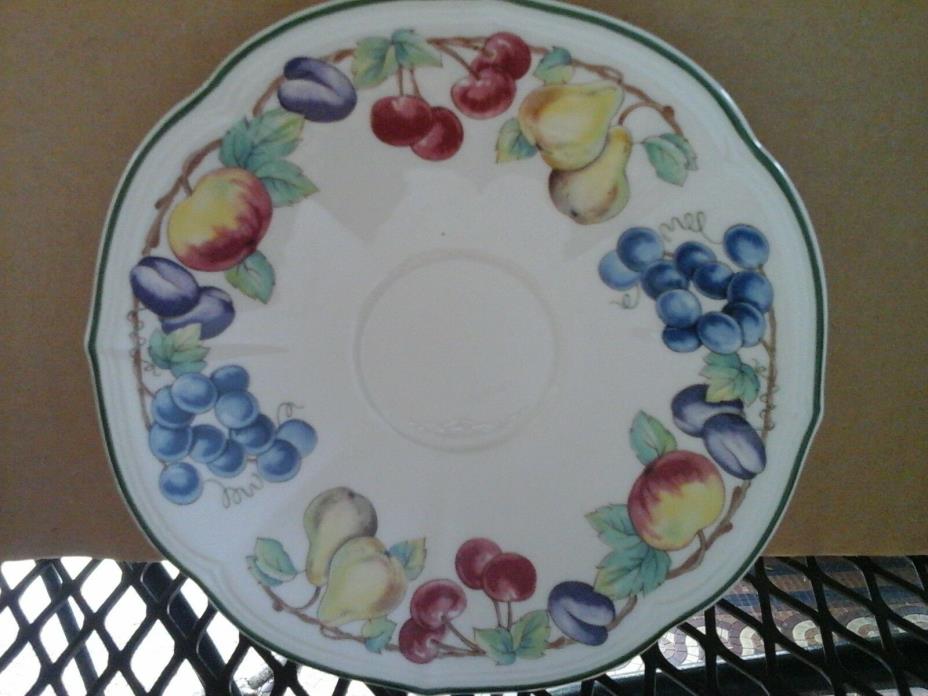 Villeroy & Boch Melina SAUCER ONLY Fruit with Green Edge Rim