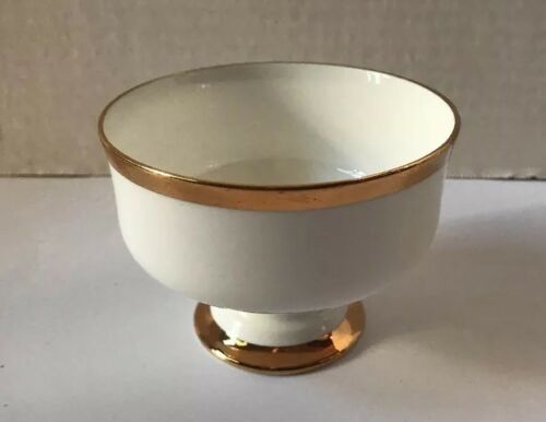 Royal Victoria Dessert Bowl Compote Pedestal Fine Bone China England Gold Trim