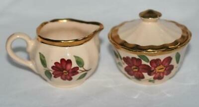 Vintage WADE ENGLAND Hand Painted Creamer & Covered Sugar #425