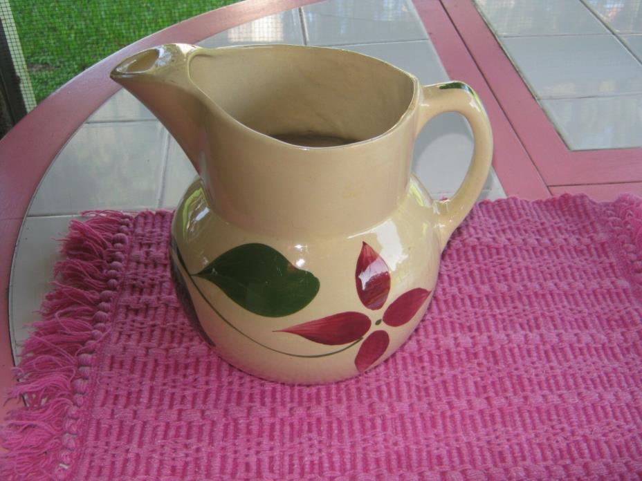 WATT POTTERY 4 PETAL STARFLOWER #17 PITCHER WITH ICE LIP