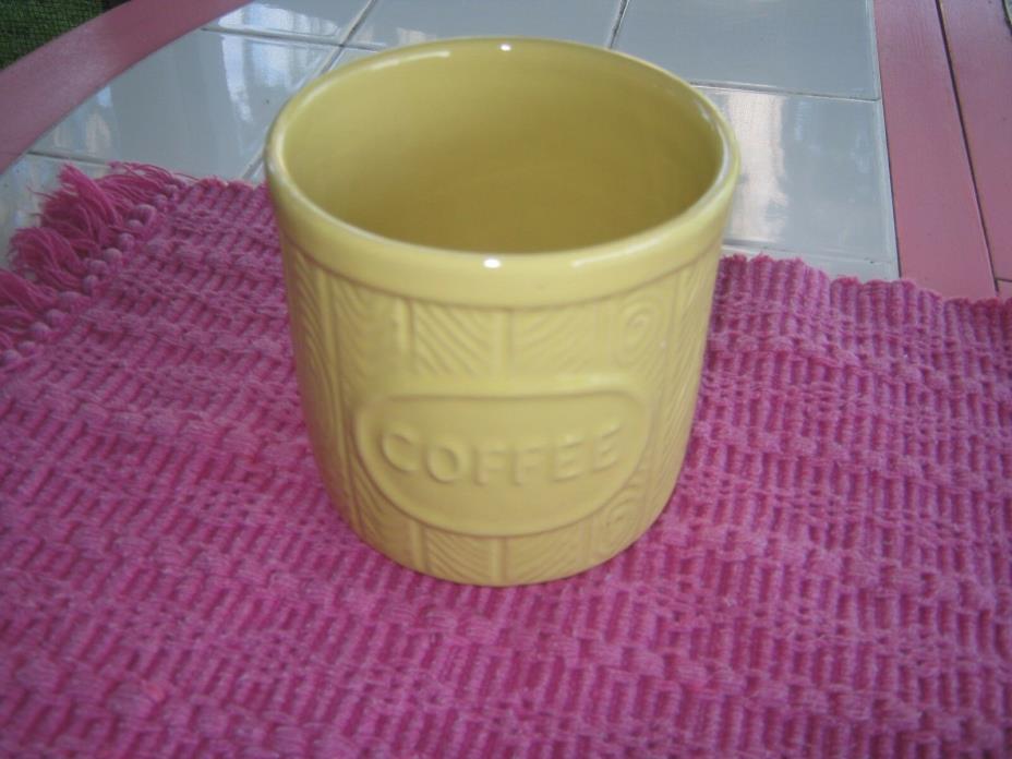 WATT POTTERY OWENS  WOODGRAIN YELLOW #203 COFFEE CANISTER BOTTOM ONLY-NO LID