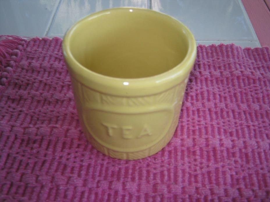 WATT POTTERY OWENS WOODGRAIN YELLOW 204 TEA CANISTER BOTTOM ONLY-NO LID