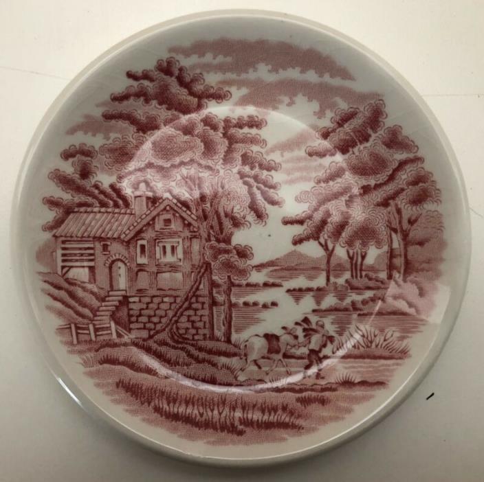 WOODS & SONS Enoch Woods English Scenery RED Mini 4.5” Collector Wall Plate