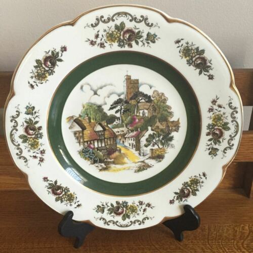 Wood & Sons Ascot Decorative Service Plate White/Multicolored/With Gold Trim