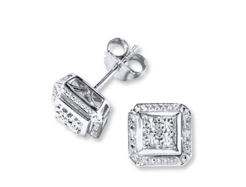 Kay Jewelers Diamond Stud Earrings Sterling Silver