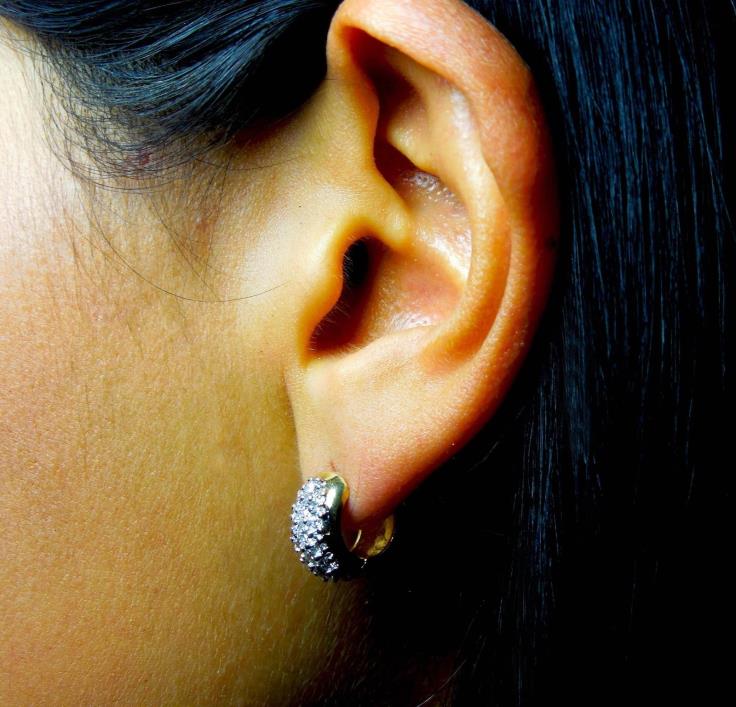 14KT YELLOW GOLD AWESOME!  EARRING HUGGIES WITH 3/4 CT DIAMONDS 10-003EH